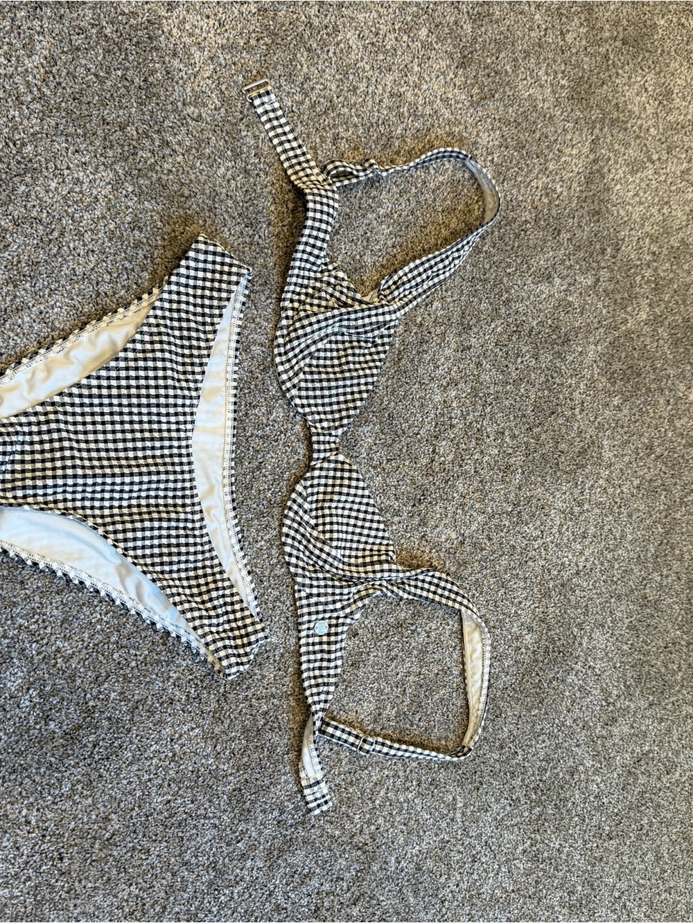 Billabong Black & White Gingham Swimsuit